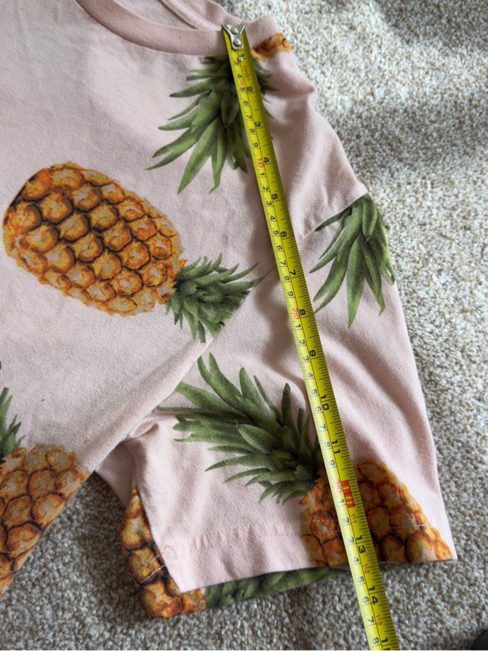 4/$20 George Pineapple Graphic Tee Pink L Tropical Beachy Y2K Casual - Picture 7 of 7